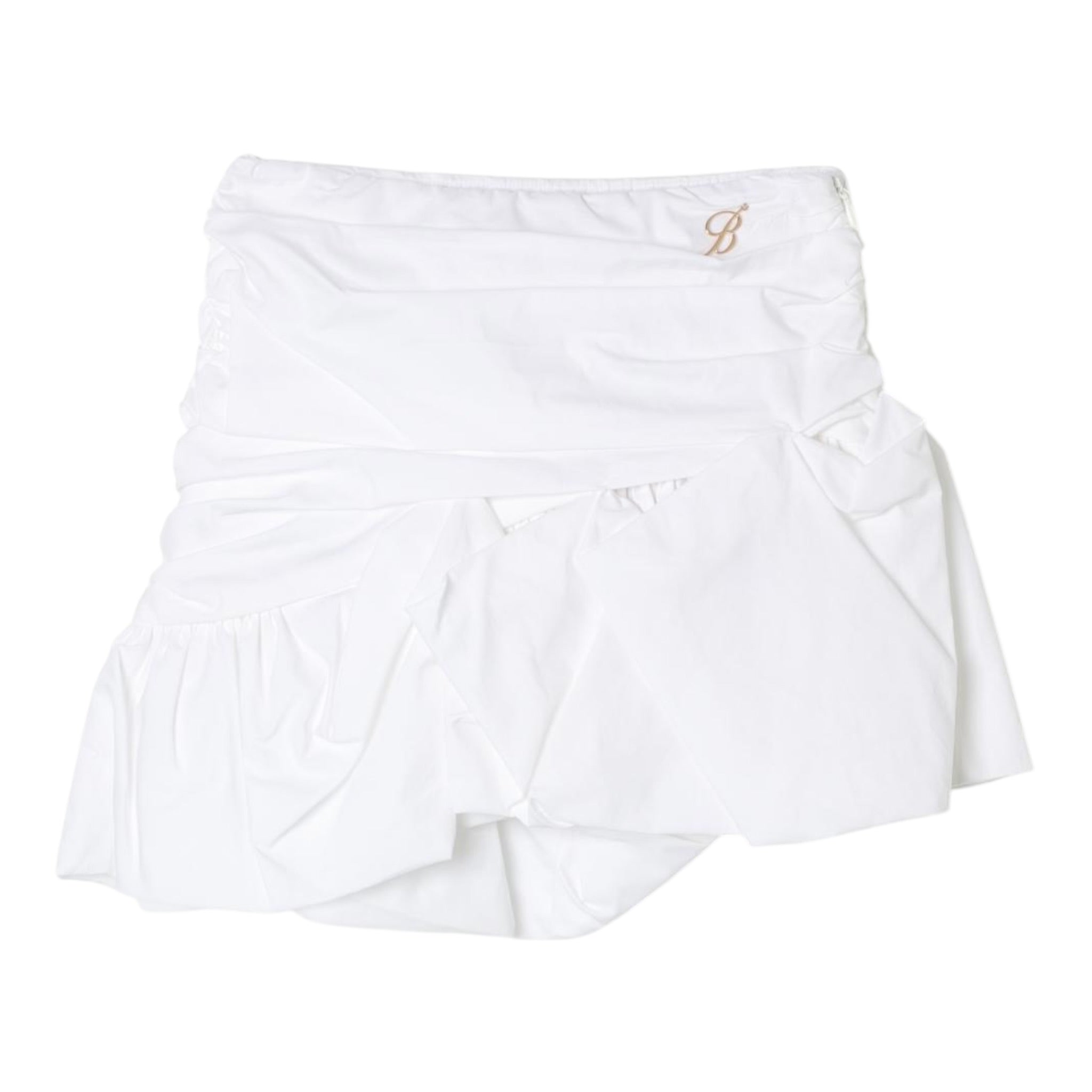 Miss Blumarine Gonna Tinta Unita con Zip per Bambina IA4083 BIANCO MISS BLUMARINE 