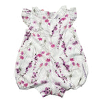 Miss Blumarine Pagliaccetto Tinta Unita con Stampa Fiori per Neonata IA4124 BIANCO MISS BLUMARINE 