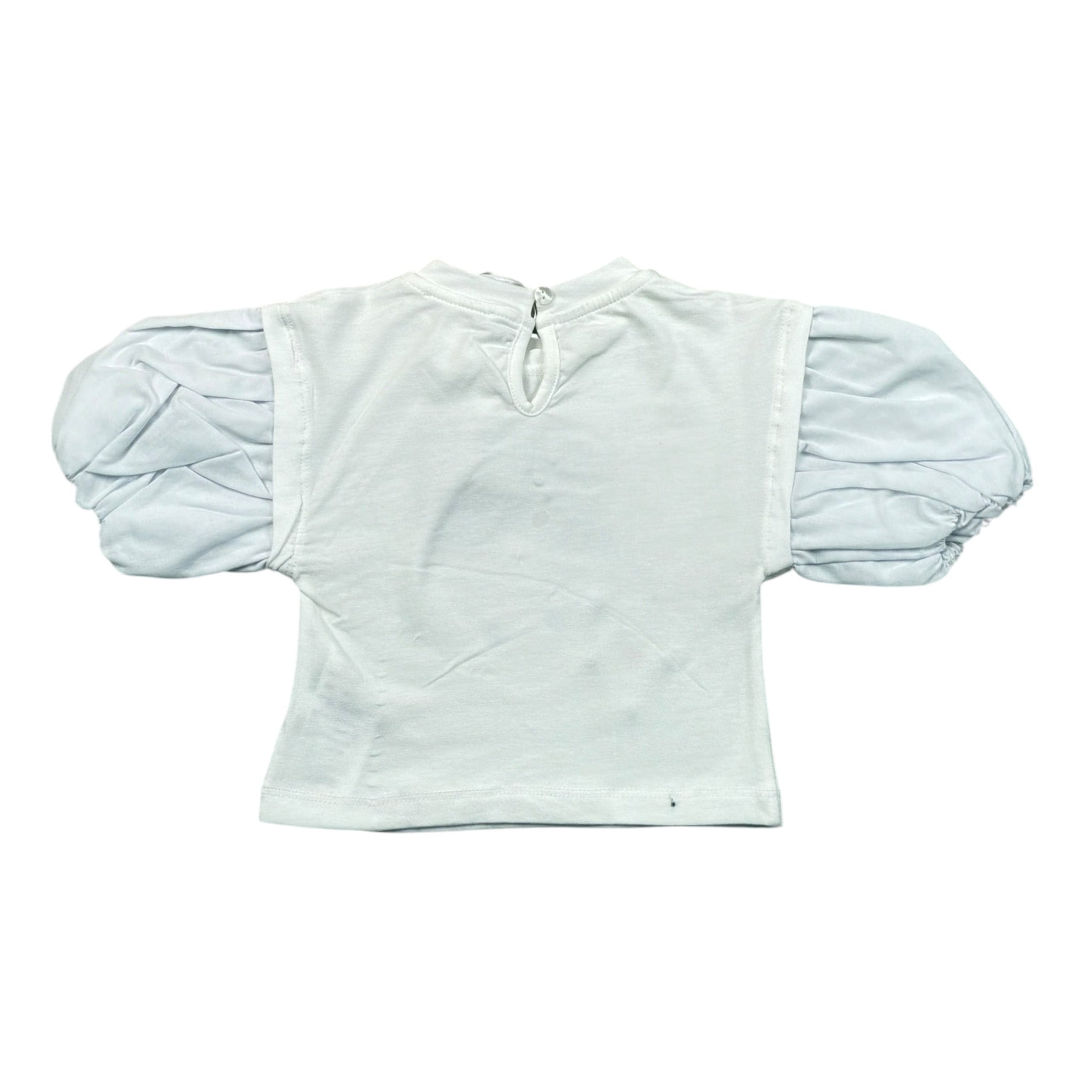 Miss Grant T-Shirt Girocollo tinta unita con Stampa Bianco per Bambina MG1235 BIANCO MISS GRANT 