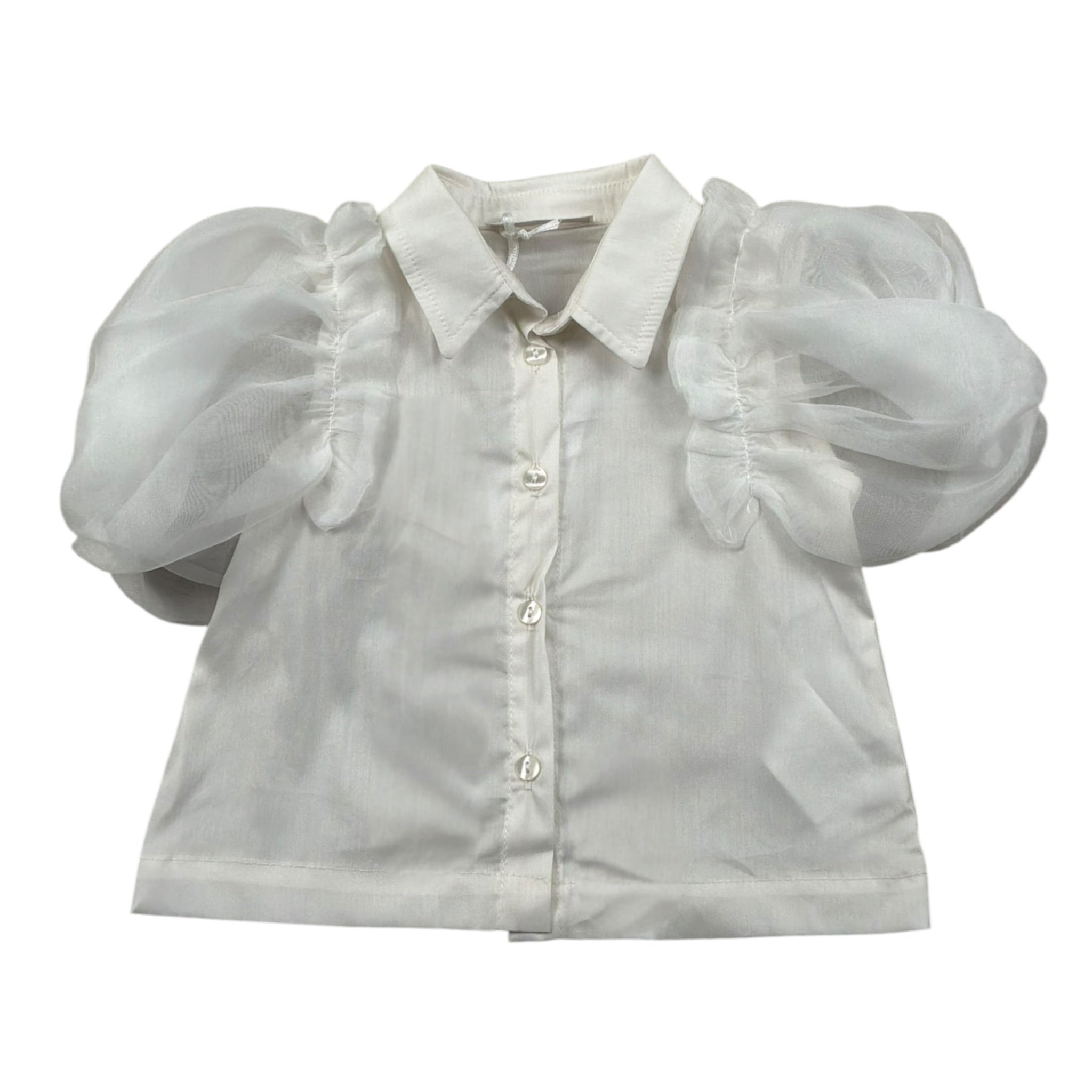 Miss Grant Camicia Mezza Manica Tinta Unita per Neonata MG1238 BIANCO MISS GRANT 
