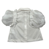 Miss Grant Camicia Mezza Manica Tinta Unita per Neonata MG1238 BIANCO MISS GRANT 