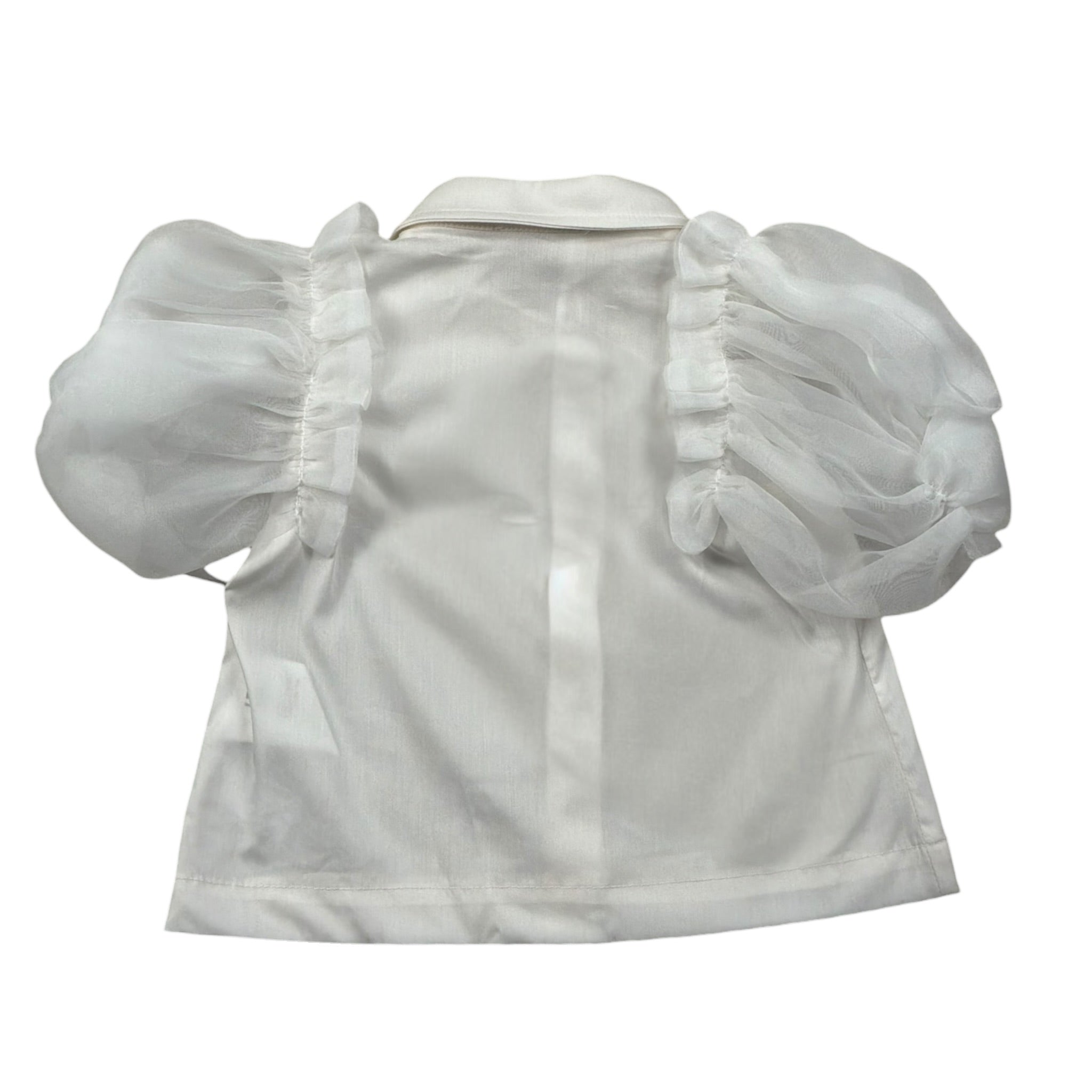 Miss Grant Camicia Mezza Manica Tinta Unita per Neonata MG1238 BIANCO MISS GRANT 