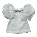 Miss Grant T-Shrit Girocollo Tinta Unita con Applicazioni per Neonata MG1244 BIANCO MISS GRANT 
