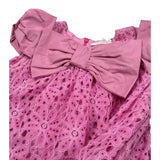 Miss Grant Abito tinta unita Traforato Rosa per Neonata MG1268 ROSA MISS GRANT 