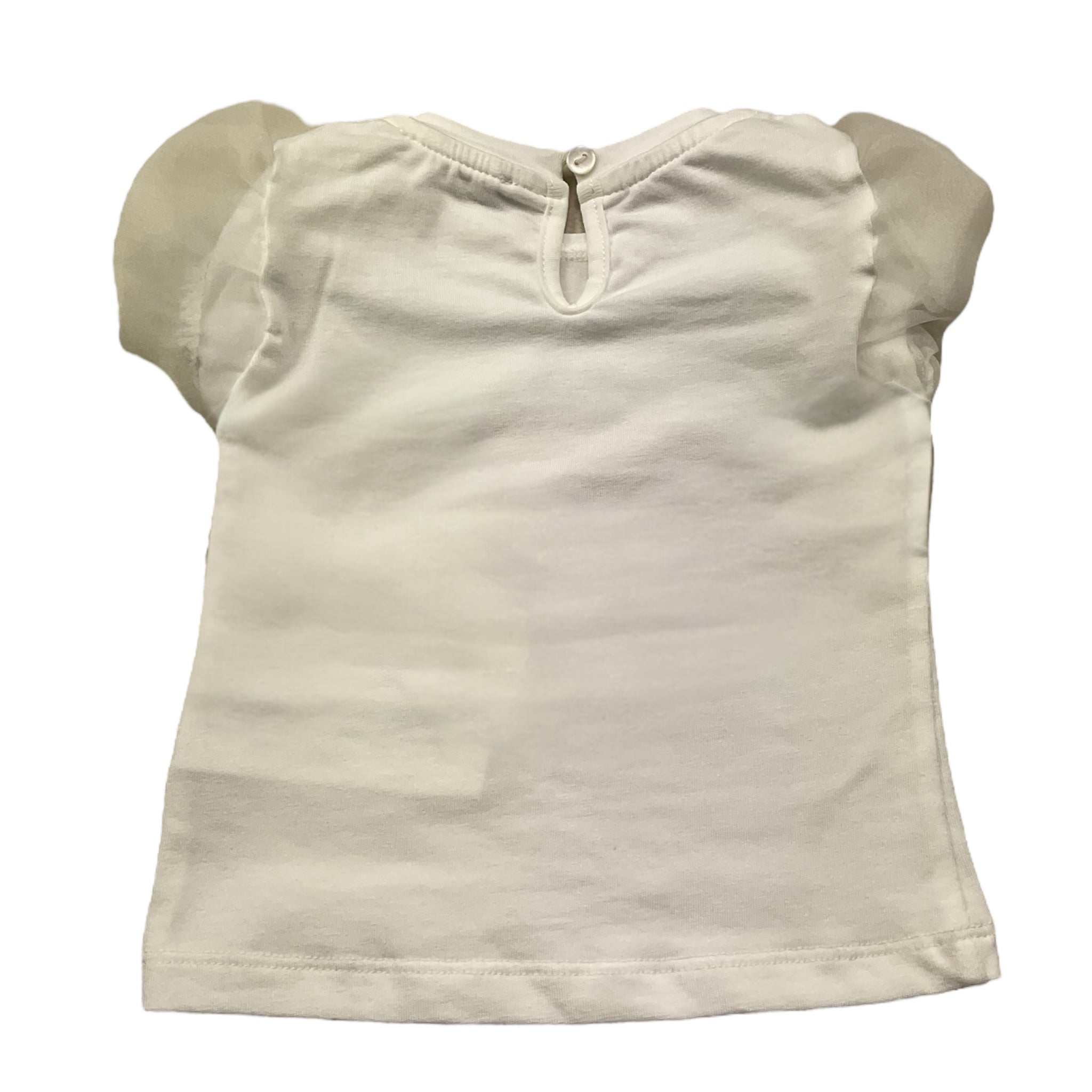 Miss Grant T-Shirt Girocollo Tinta Unita con Stampa per Neonata MG1292 BIANCO MISS GRANT 
