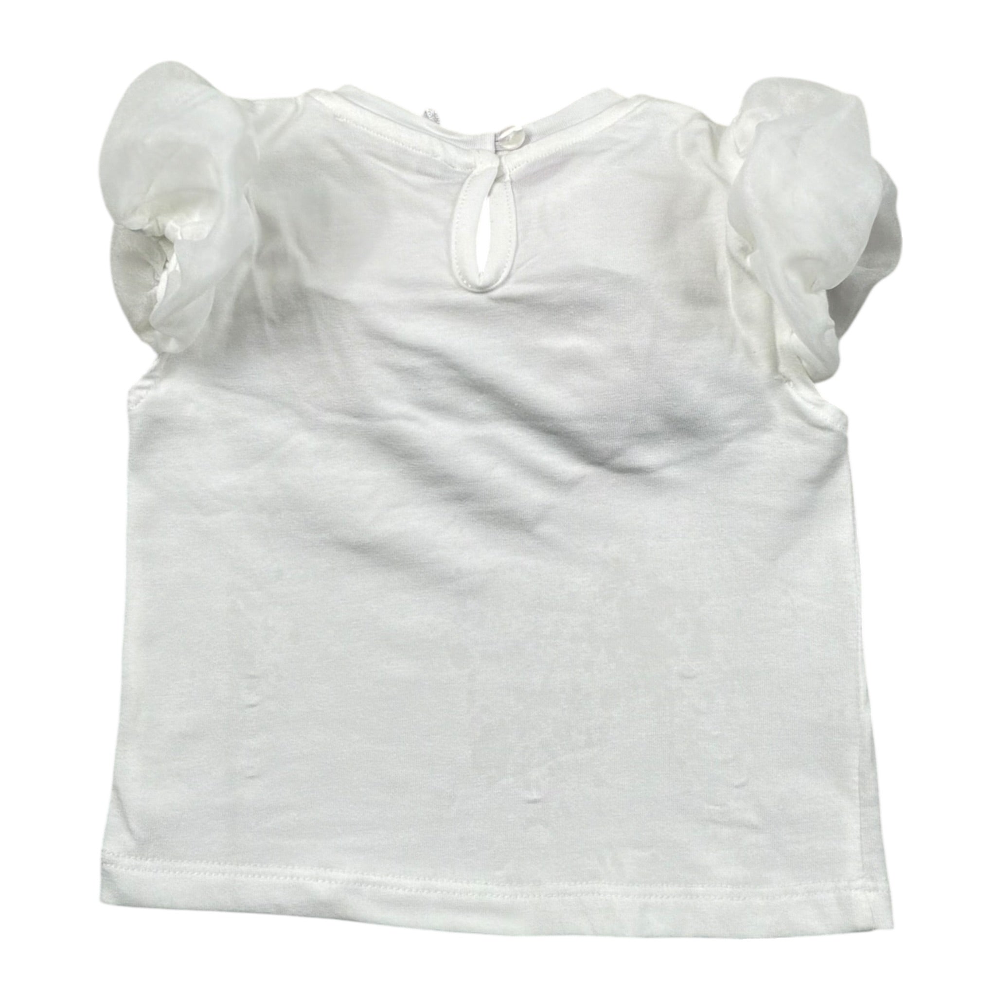 Miss Grant T-Shirt Girocollo tinta unita con Applicazioni Bianco per Neonata MG1332XX BIANCO MISS GRANT 