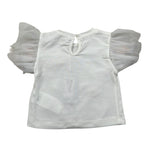 Miss Grant T-Shirt Girocollo Tinta Unita con Applicazioni per Neonata MG1335 BIANCO MISS GRANT 