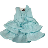 Miss Grant Abito tinta unita con Rouches Azzurro per Neonata MG1344 AZZURRO MISS GRANT 