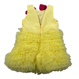 Miss Grant Abito Giromanica tinta unita con Tulle Giallo per Neonata MG1349NXX GIALLO MISS GRANT 