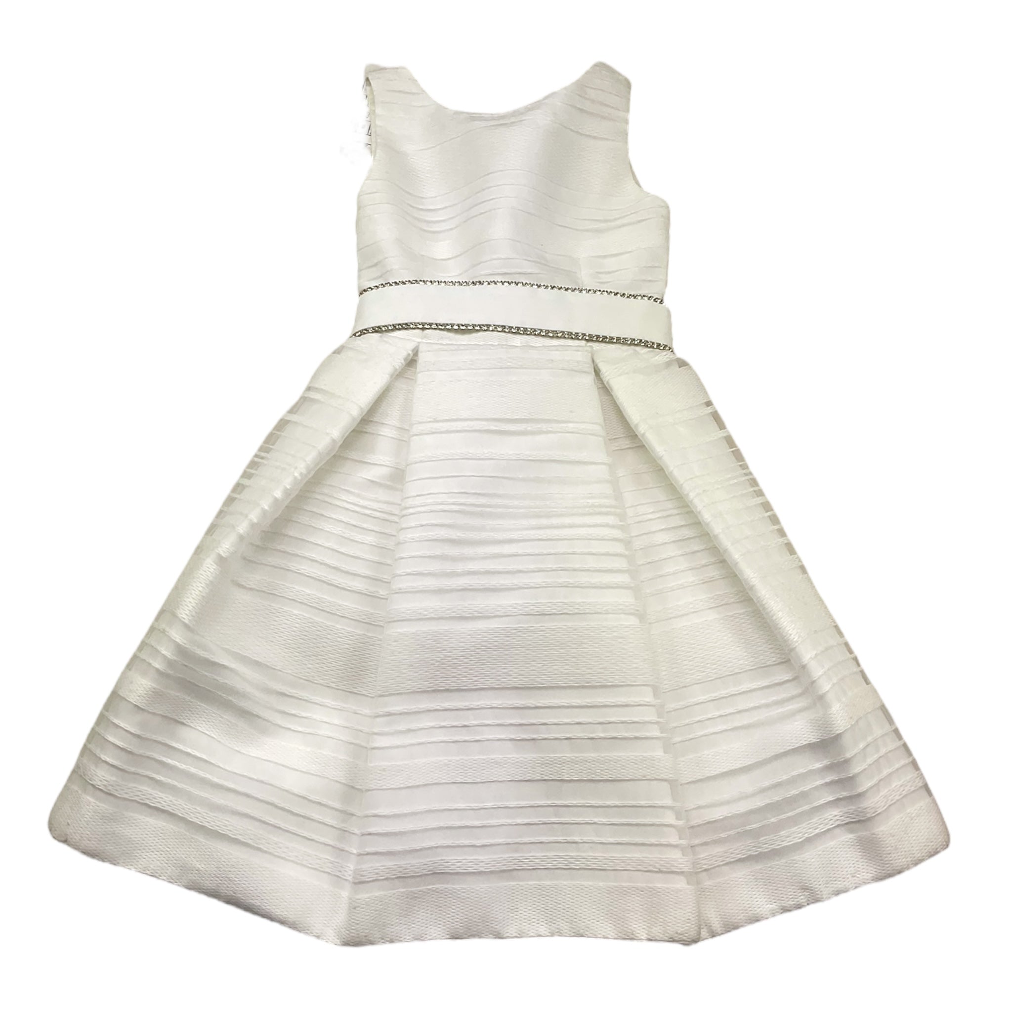 Miss Leod Abito Cerimonia Tinta Unita Giromanica per Bambina CCPE18 BIANCO MISS LEOD 