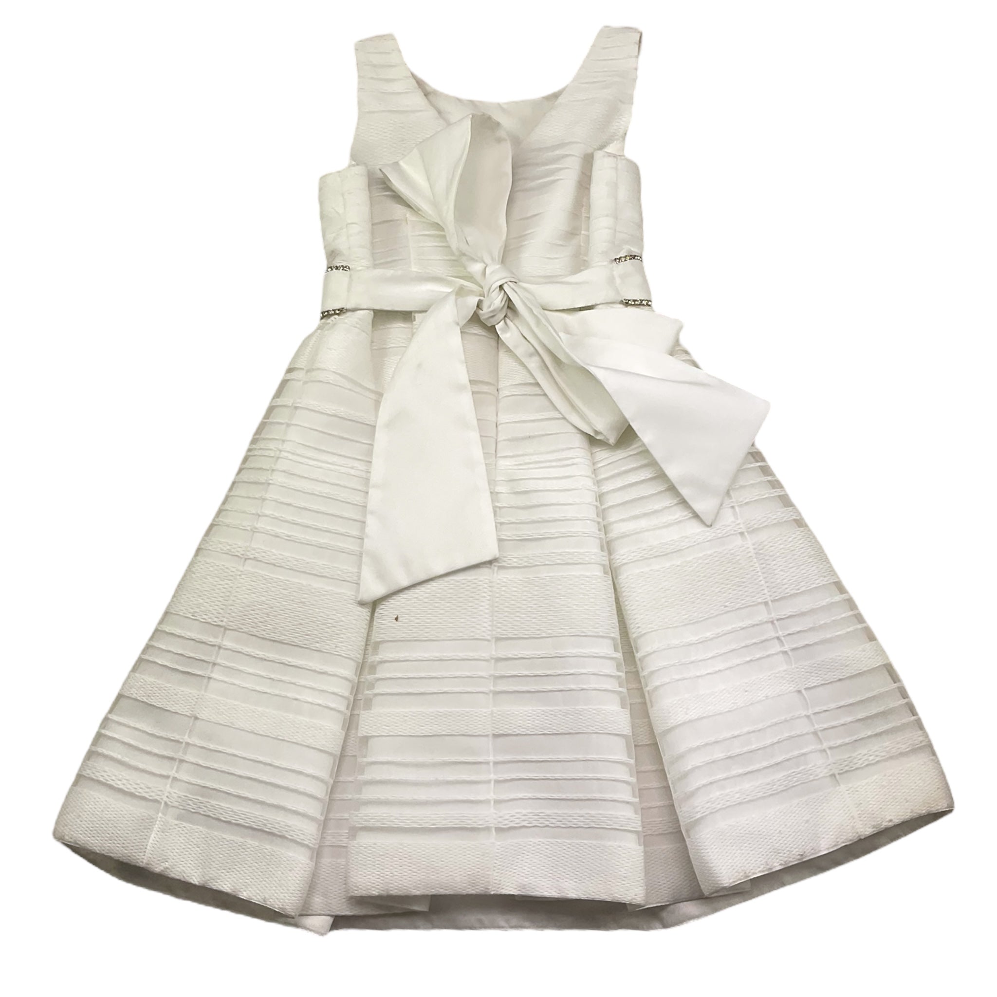 Miss Leod Abito Cerimonia Tinta Unita Giromanica per Bambina CCPE18 BIANCO MISS LEOD 
