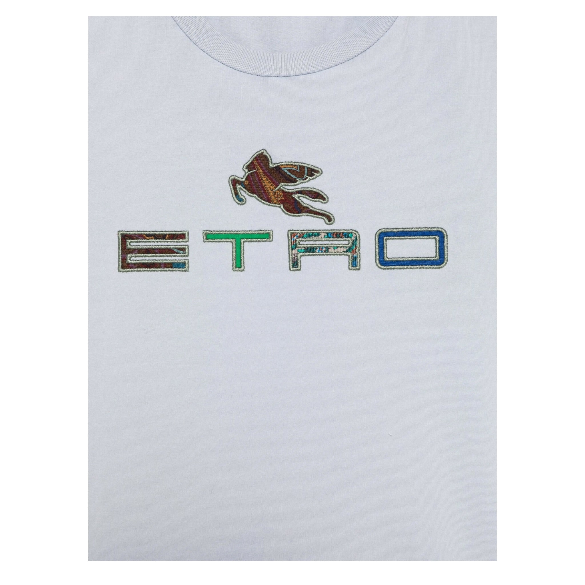 Missoni T-Shirt Girocollo Tinta Unita con Stampa per Bambino GW8P81 AZZURRO MISSONI 