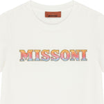 Missoni T-Shirt Girocollo Tinta Unita con Stampa per Bambina MV8B01 BIANCO MISSONI 