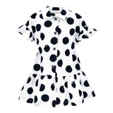 Monnalisa Abito Mezza Manica tinta unita con Stampa Pois Bianco per Bambina 11A910X BIANCO MONNALISA 