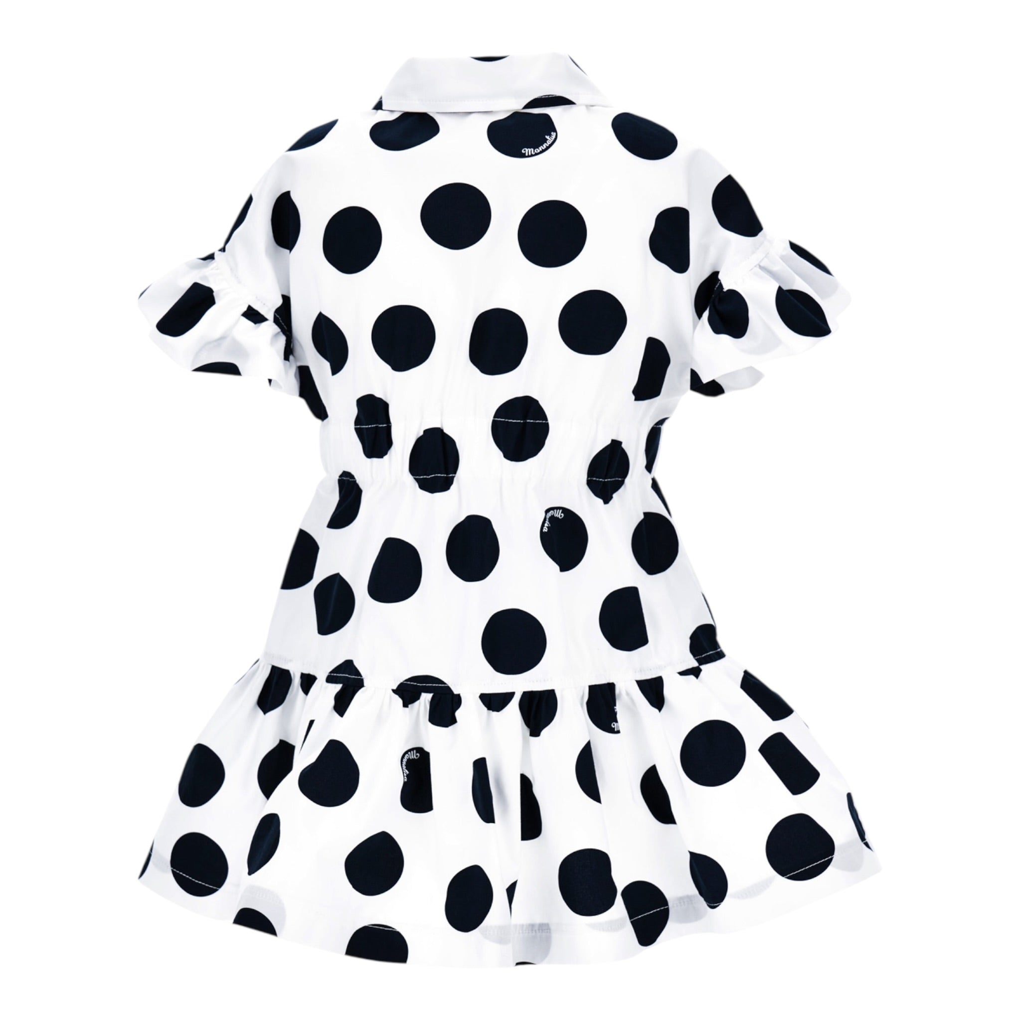 Monnalisa Abito Mezza Manica tinta unita con Stampa Pois Bianco per Bambina 11A910X BIANCO MONNALISA 