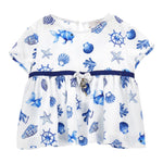 Monnalisa Camicia Tinta Unita con Fantasia per Bambina 11C303 BIANCO MONNALISA 