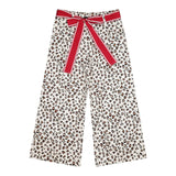 Monnalisa Pantalone Tinta Unita con Fantasia Maculata per Bambina 11E421 BIANCO MONNALISA 