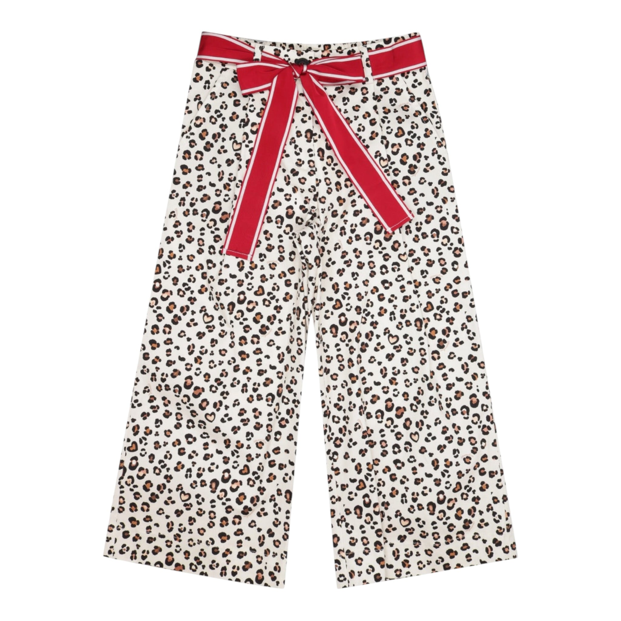 Monnalisa Pantalone Tinta Unita con Fantasia Maculata per Bambina 11E421 BIANCO MONNALISA 