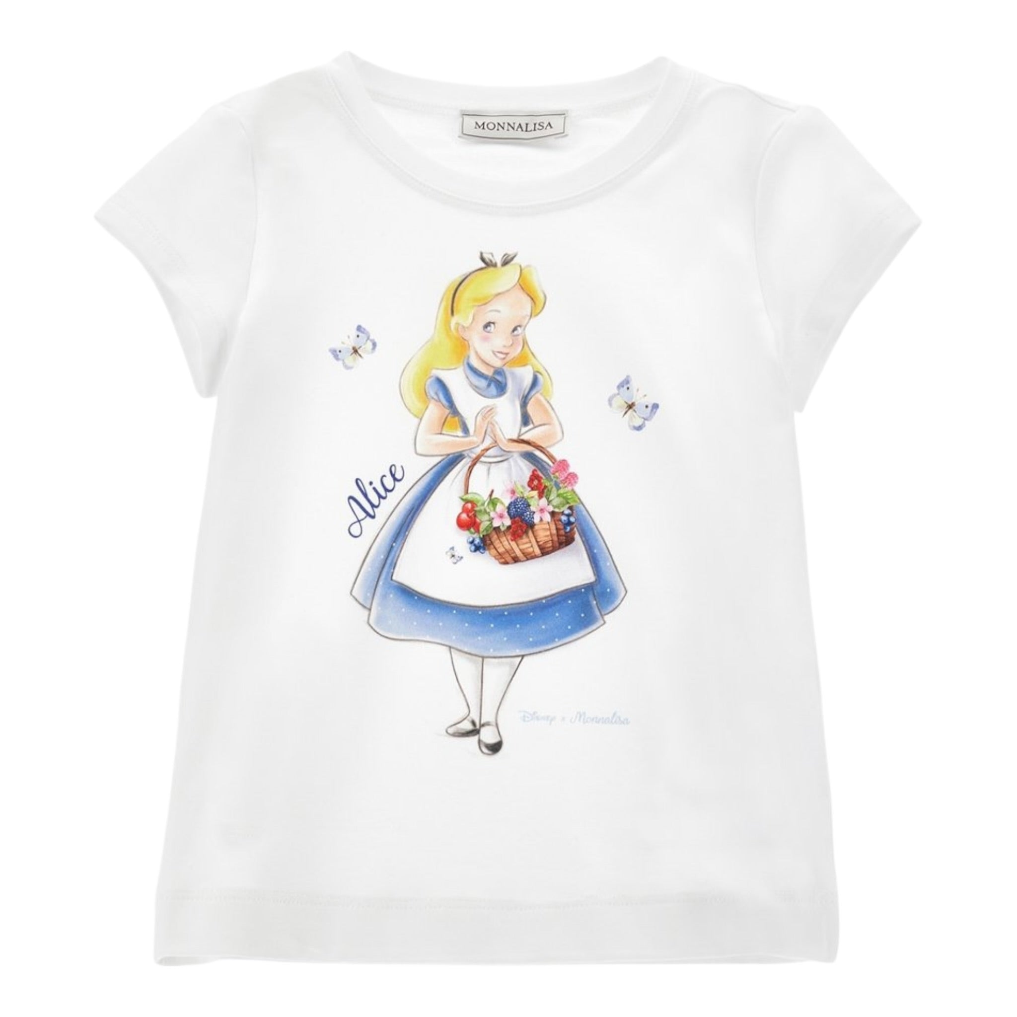 Monnalisa T-Shirt Girocollo Tinta Unita con Stampa per Neonata 11E622XXN BIANCO MONNALISA 