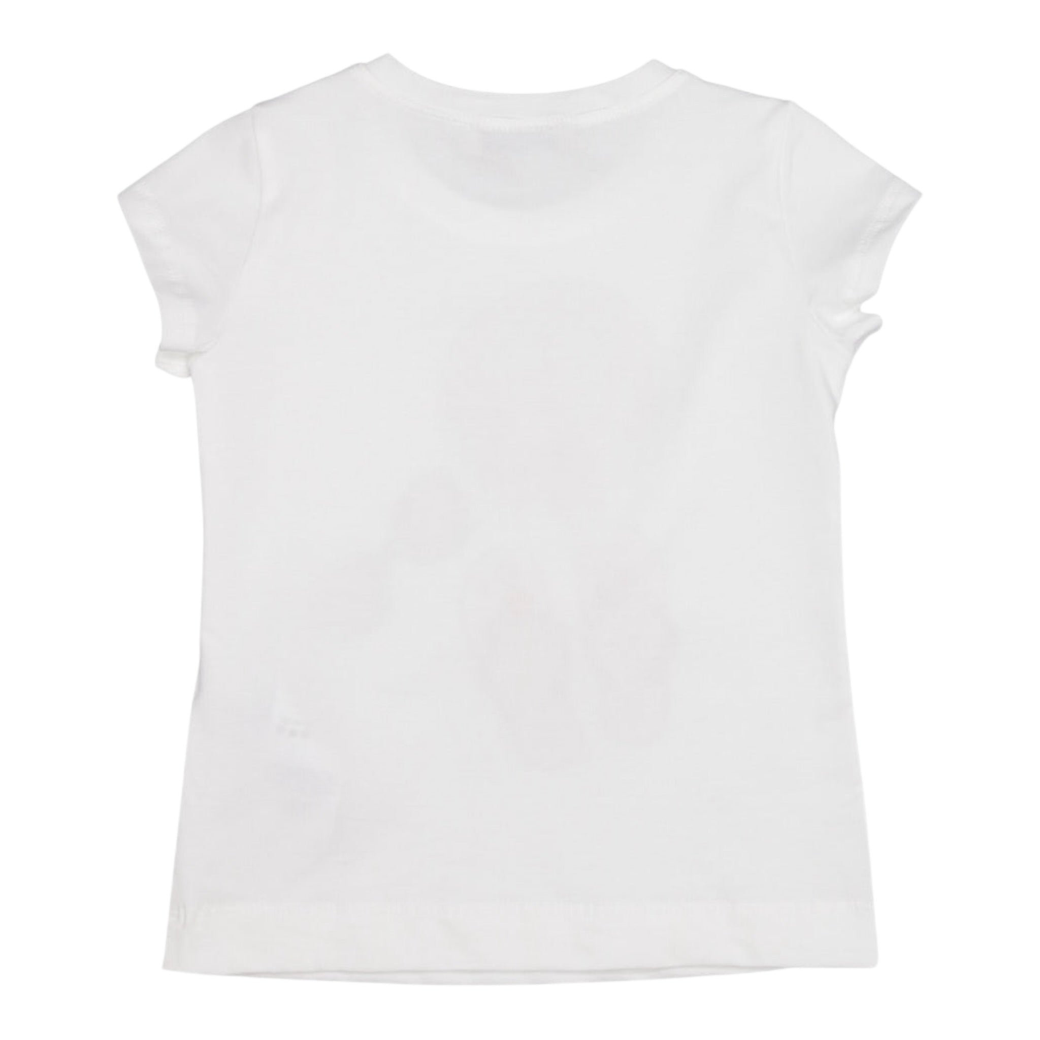 Monnalisa T-Shirt Tinta Unita Girocollo con Stampa per Bambina 11E623 BIANCO MONNALISA 