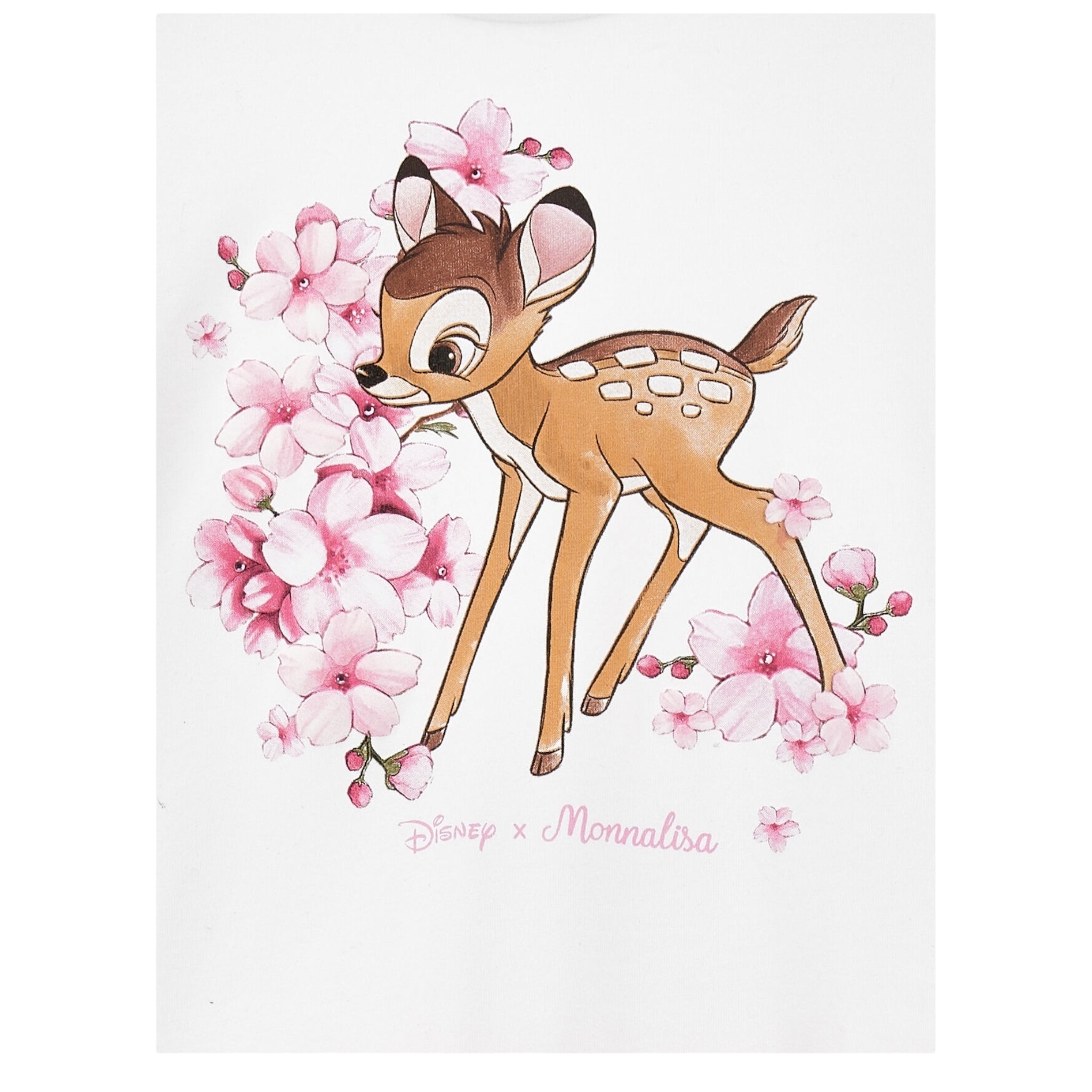 Monnalisa Abito Tinta Unita con Fantasia Fiori per Bambina 11E906XX BIANCO/ROSA MONNALISA 