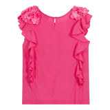 Monnalisa Camicia Giromanica Tinta Unita con Applicazioni per Bambina 175603FS ROSA FLUO MONNALISA 