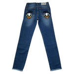 Monnalisa Jeans Tinta Unita con Brillantini per Bambina 191405R4 BLU MONNALISA 