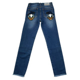 Monnalisa Jeans Tinta Unita con Brillantini per Bambina 191405R4 BLU MONNALISA 