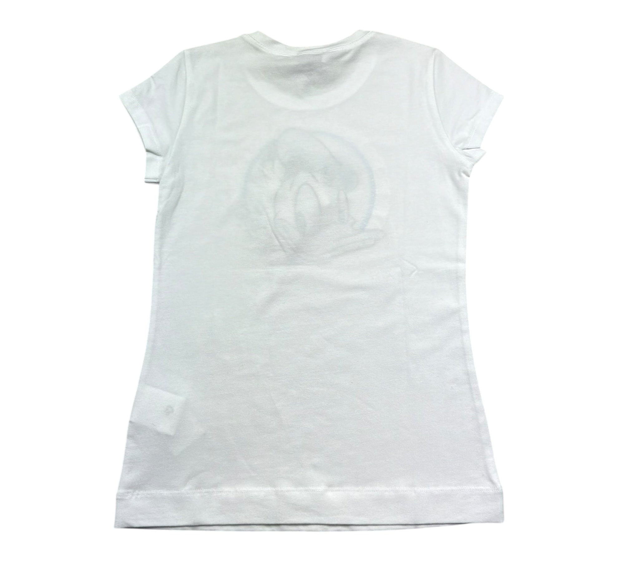 Monnalisa T-Shirt Girocollo Tinta Unita con Brillantini per Bambina 191603S4 BIANCO MONNALISA 