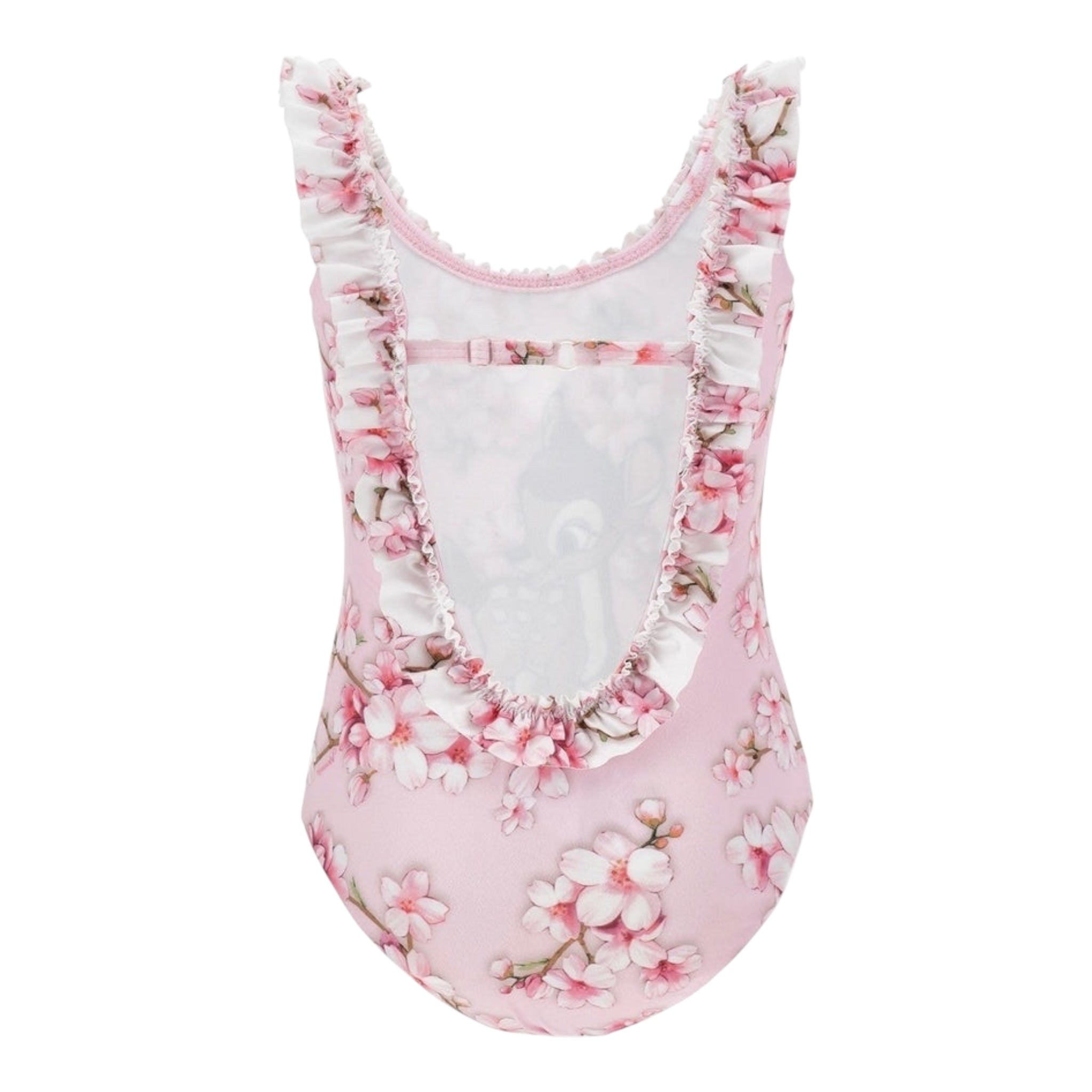 Monnalisa Costume Intero Tinta Unita con Stampa Bamby per Bambina 19E060 ROSA MONNALISA 
