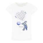 Monnalisa T-Shirt Girocollo Tinta Unita con Stampa per Bambina 19E603 BIANCO MONNALISA 