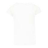 Monnalisa T-Shirt Girocollo Tinta Unita con Stampa per Bambina 19E615 BIANCO MONNALISA 