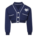 Monnalisa Felpa Aperto con Bottoni Tinta Unita per Bambina 19E801 BLU MONNALISA 