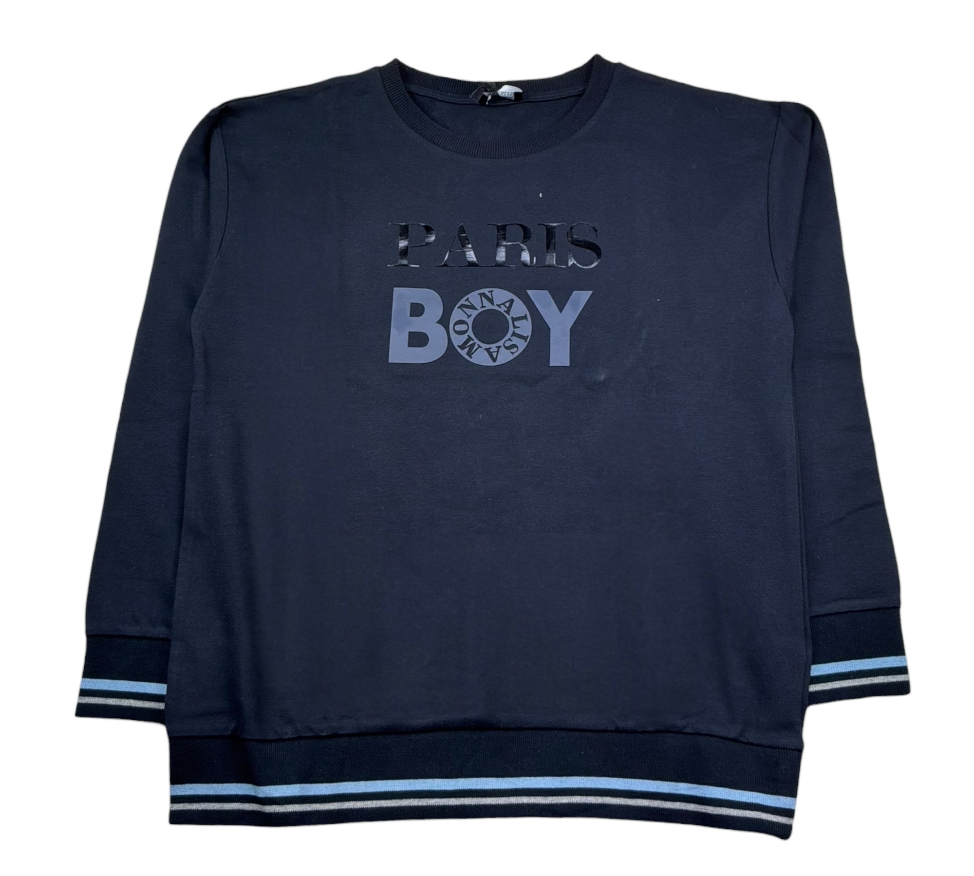 Monnalisa Felpa Chiusa Girocollo Tinta Unita con Stampa per Bambino 256608 BLU MONNALISA 