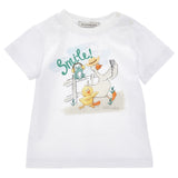 Monnalisa T-Shirt Girocollo Tinta Unita con Stampa per Neonato 28E603 BIANCO MONNALISA 