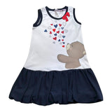 Monnalisa Abito Giromanica Tinta Unita con Stampa per Bambina 314915 BIANCO MONNALISA 