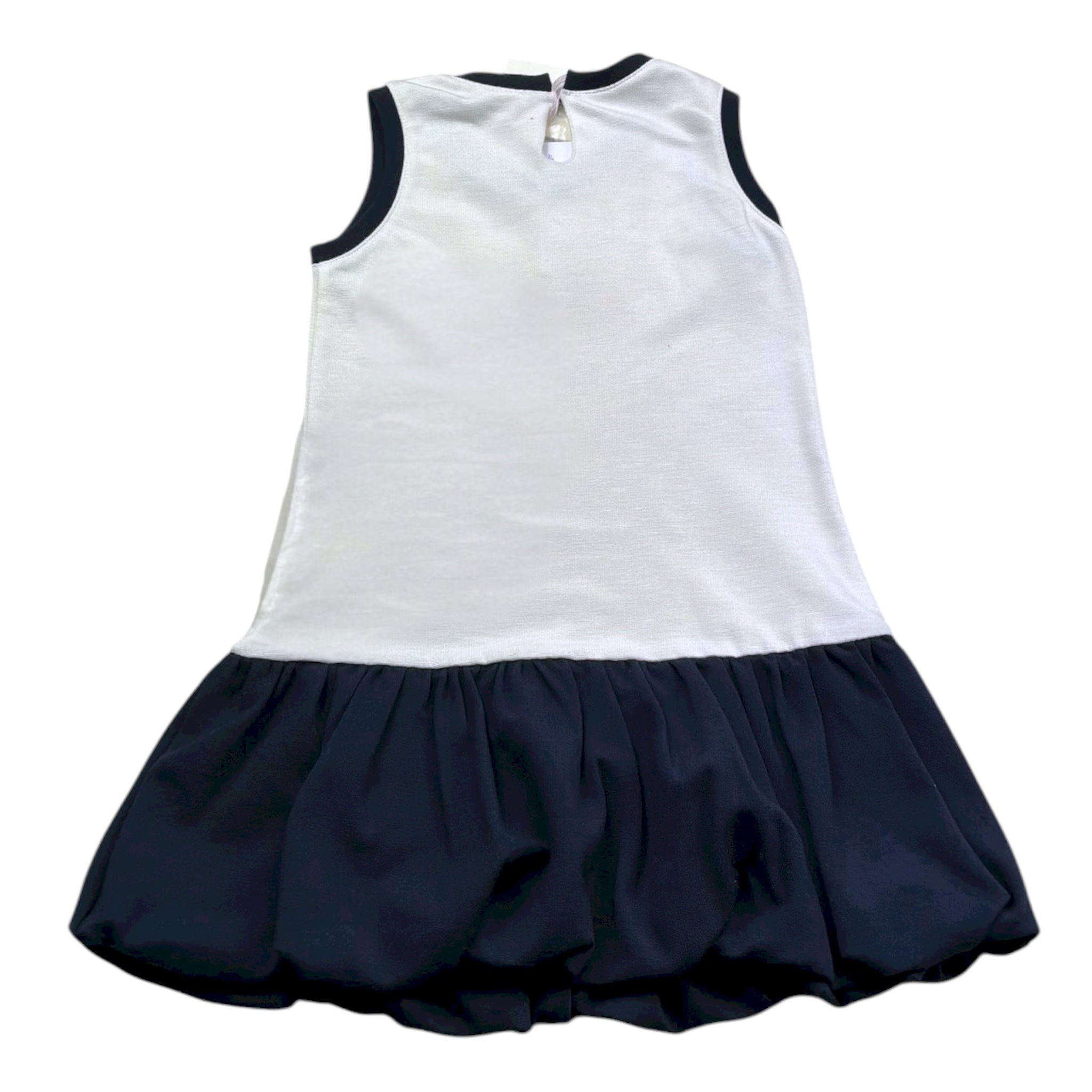 Monnalisa Abito Giromanica Tinta Unita con Stampa per Bambina 314915 BIANCO MONNALISA 