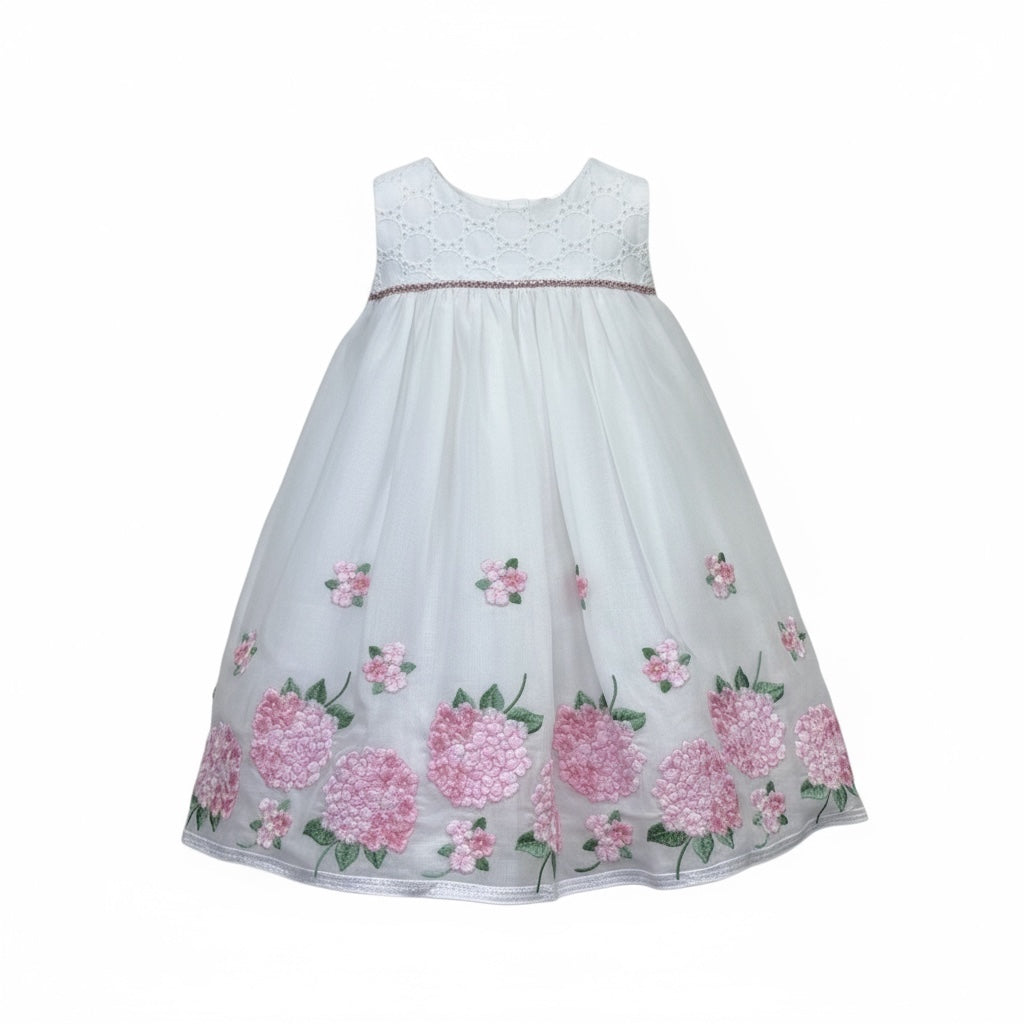 Monnalisa Abito Tinta Unita Giromanica con Brillantini per Bambina 317925 BIANCO MONNALISA 