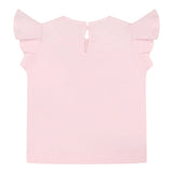 Monnalisa T-Shirt Girocollo Tinta Unita con Applicazioni per Neonata 31E613 ROSA MONNALISA 