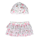 Monnalisa Set Gonna-Cuffia Tinta Unita per Neonata 39C042 BIANCO MONNALISA 