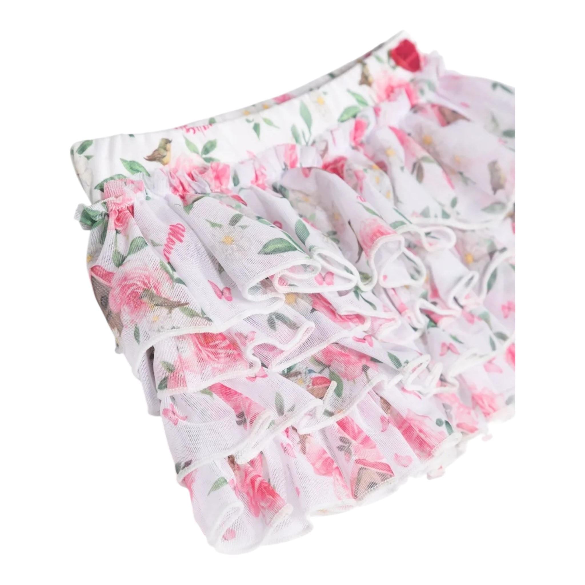 Monnalisa Set Gonna-Cuffia Tinta Unita per Neonata 39C042 BIANCO MONNALISA 