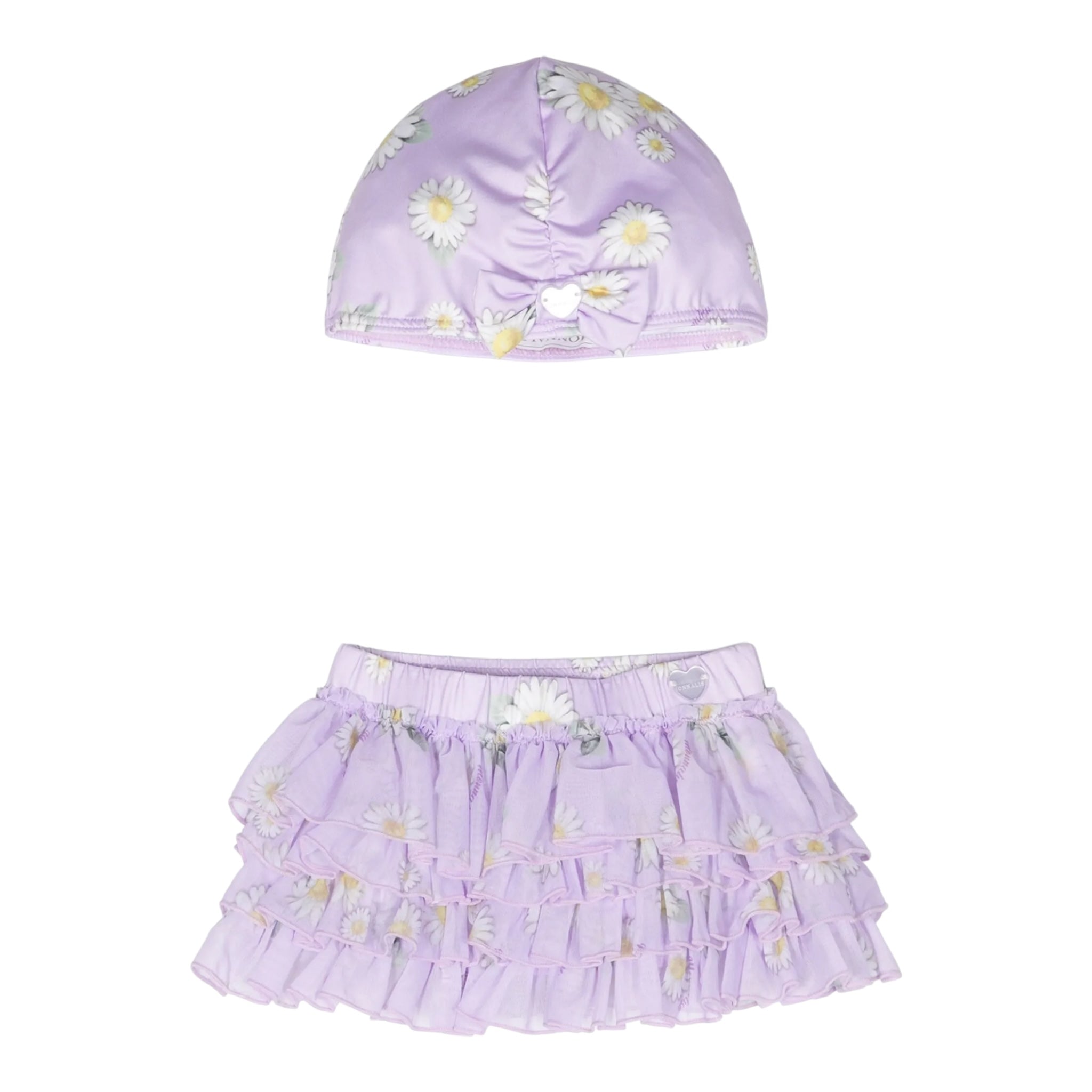 Monnalisa Set Gonna-Cuffia Tinta Unita per Neonata 39C051 LILLA MONNALISA 