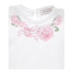 Monnalisa T-Shirt Girocollo Tinta Unita Stampa  per Neonata 39E601 BIANCO MONNALISA 