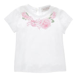 Monnalisa T-Shirt Girocollo Tinta Unita Stampa  per Neonata 39E601X BIANCO MONNALISA 
