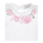 Monnalisa T-Shirt Girocollo Tinta Unita Stampa  per Neonata 39E601X BIANCO MONNALISA 