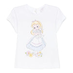 Monnalisa T-Shirt Girocollo Tinta Unita con Stampa per Neonata 39E614 BIANCO MONNALISA 