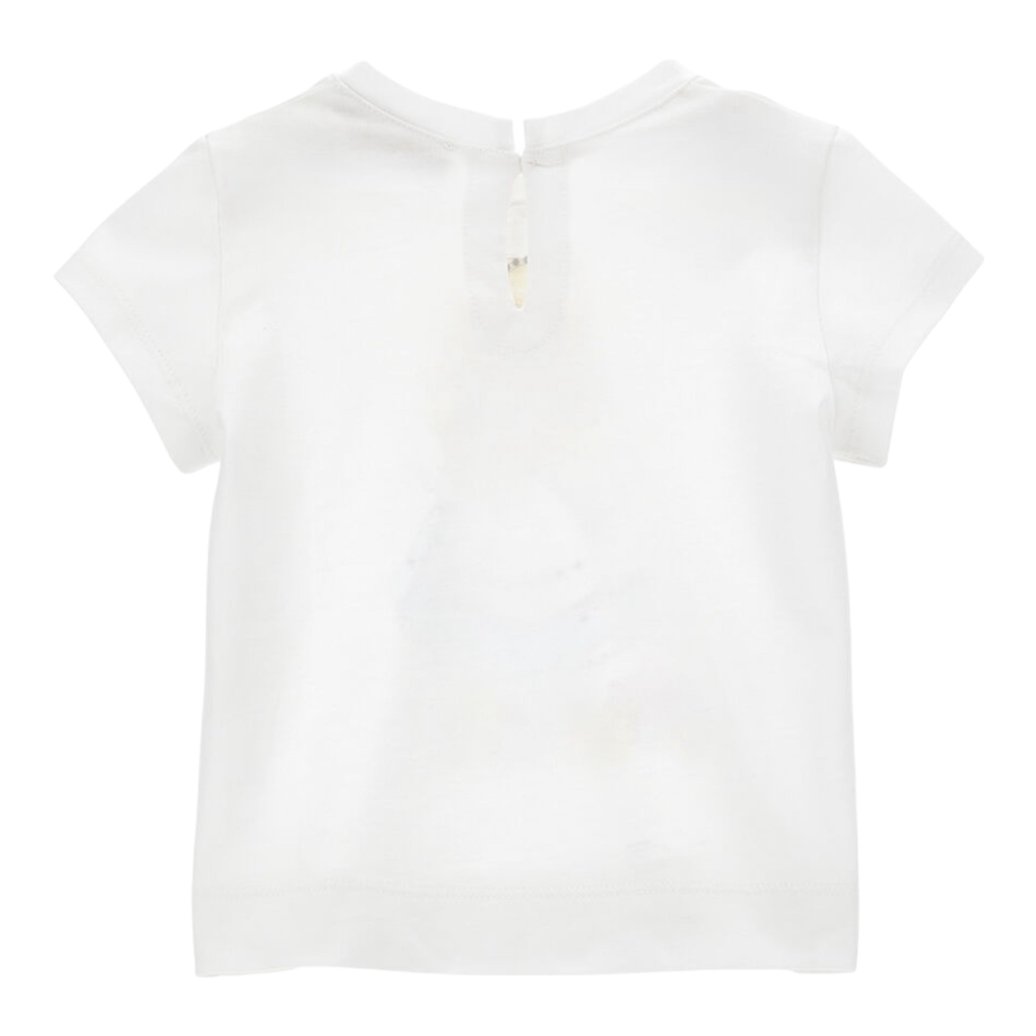 Monnalisa T-Shirt Girocollo Tinta Unita con Stampa per Neonata 39E614X BIANCO MONNALISA 