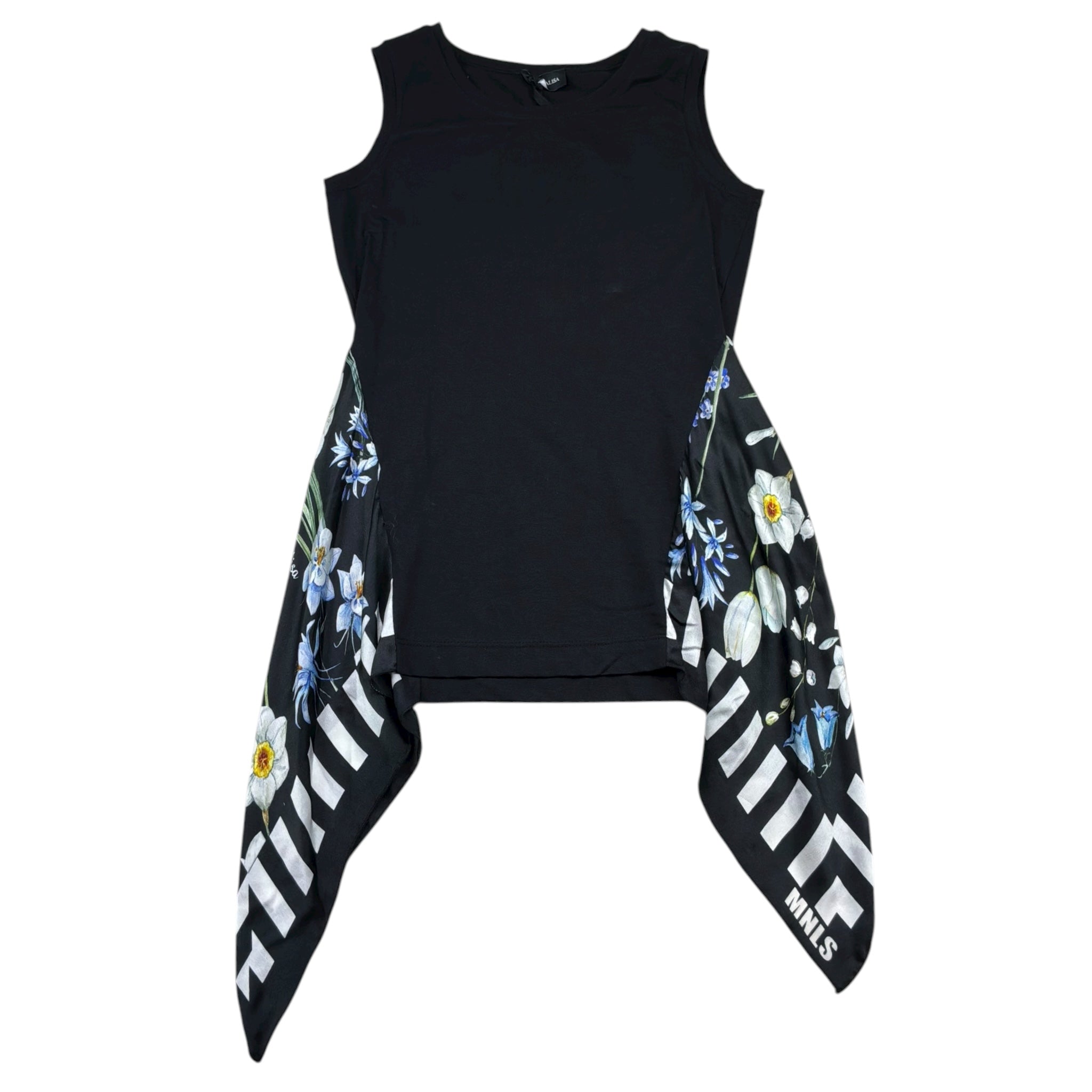 Monnalisa Canotta Girocollo Tinta Unita Asimmetrica per Bambina 413612 NERO MONNALISA 