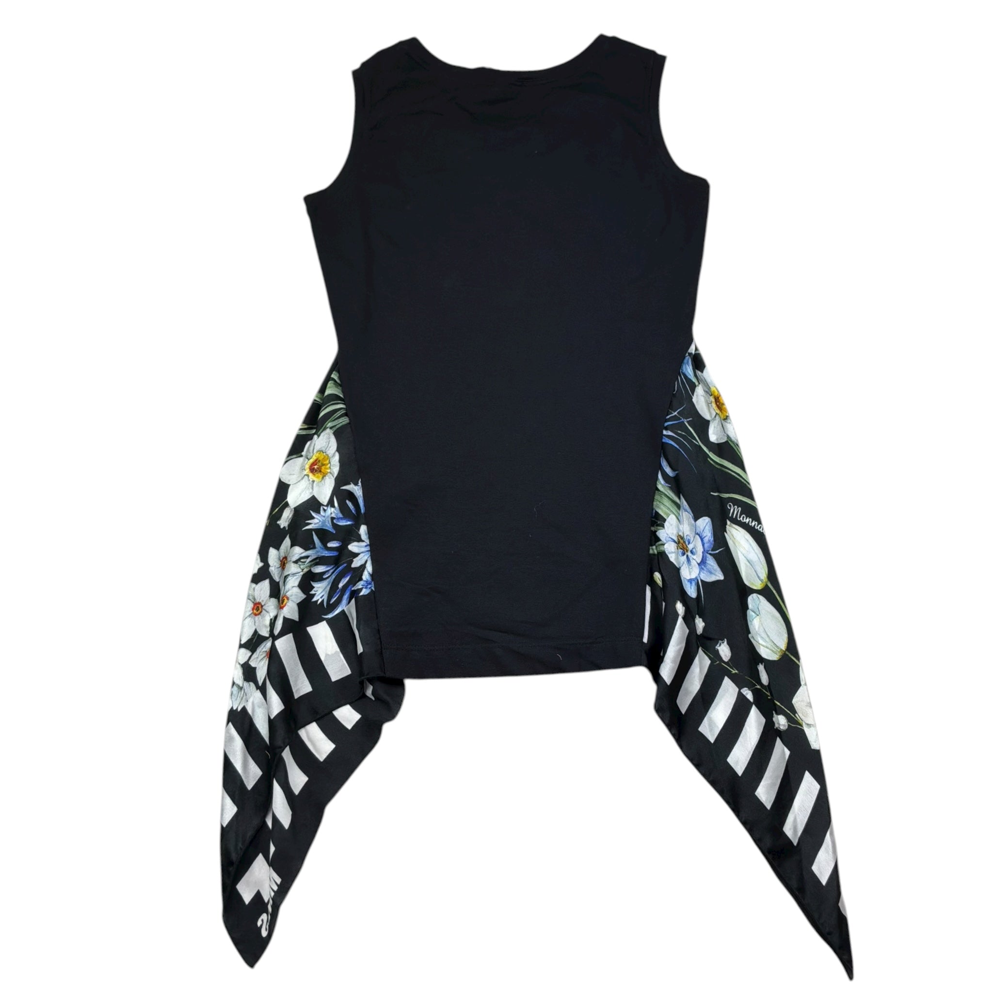 Monnalisa Canotta Girocollo Tinta Unita Asimmetrica per Bambina 413612 NERO MONNALISA 