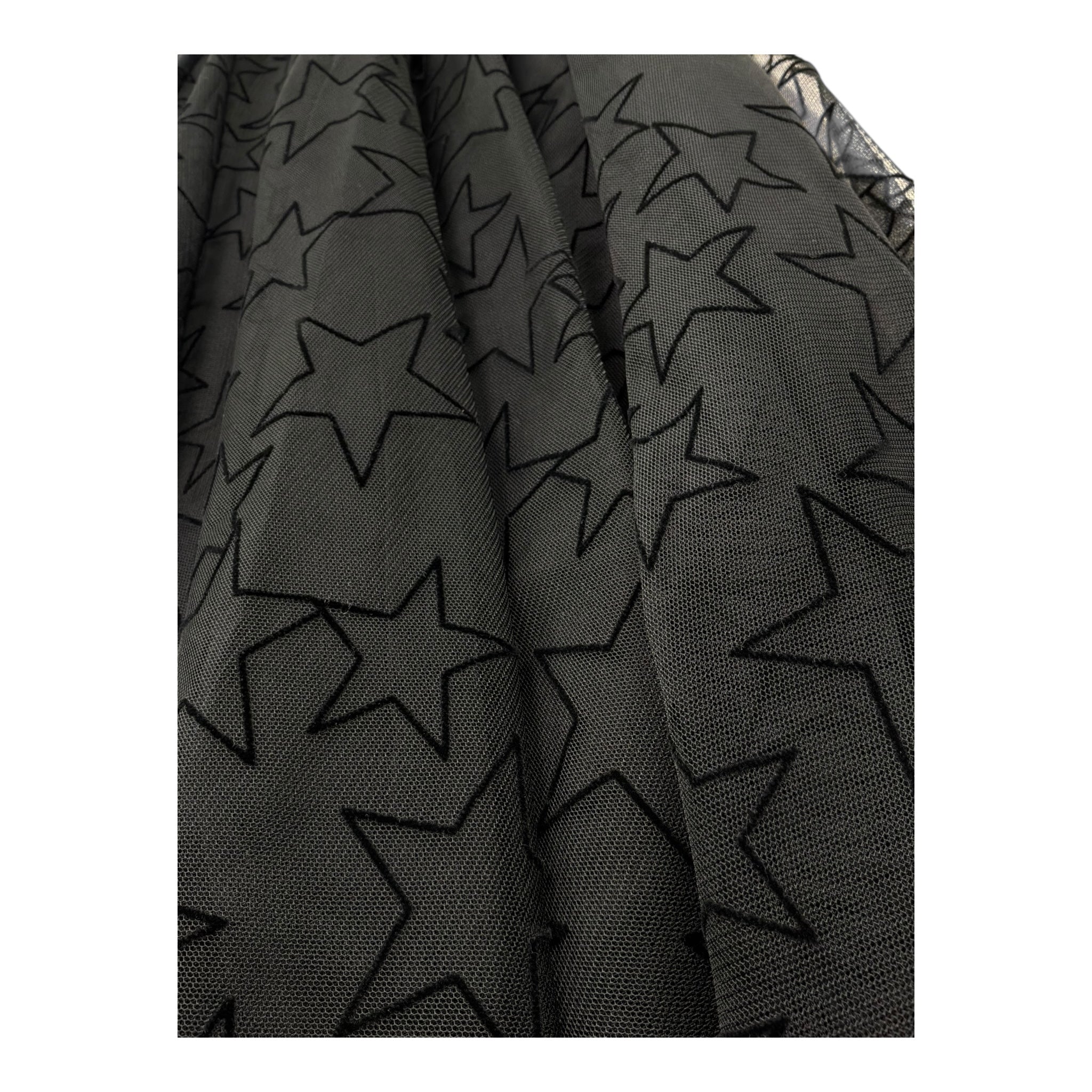 Monnalisa Abito Tinta Unita con Stampa Stelle per Bambina 419201 NERO MONNALISA 